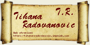 Tihana Radovanović vizit kartica